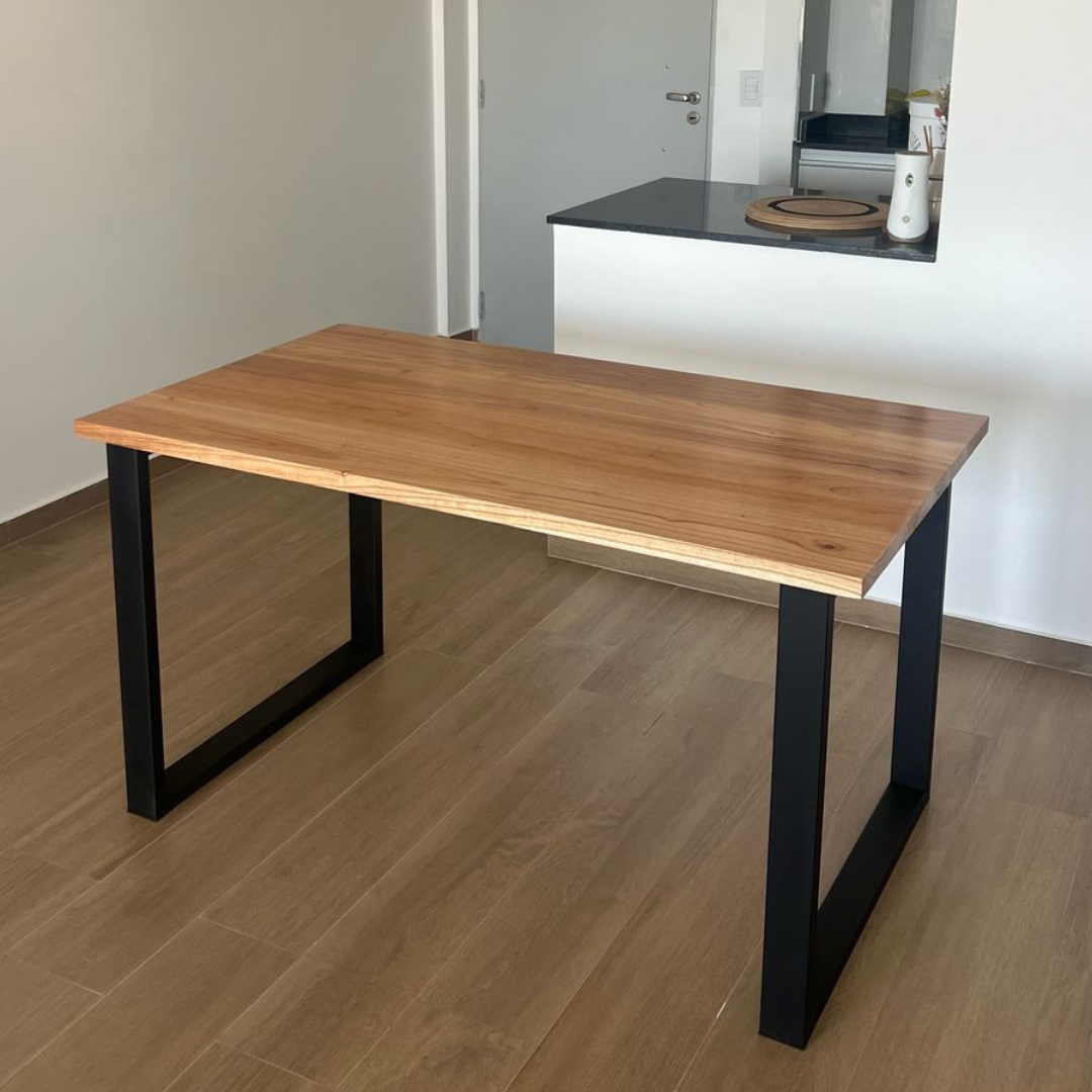 Mesa De Comedor Genova Madera Maciza Paraiso y Hierro - Imagen 1