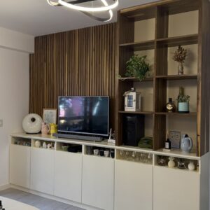Mueble Modular Rack Tv Palermo Varillado Blanco y Petiribi